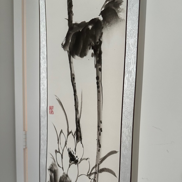 Traditional lotus chinese painting/watercolour on silk scroll 🪷 - Picture 2 of 7